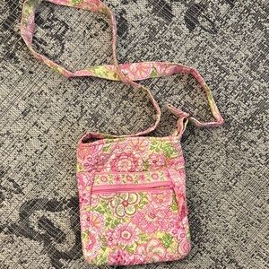 Vera Bradley Floral Crossbody Bag - Pink and Green